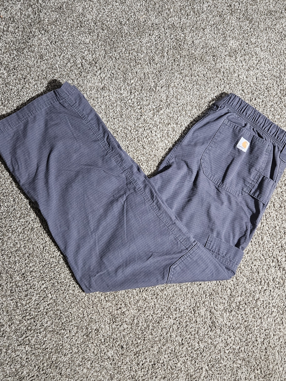 Carhartt Pants Mens Medium Blue Cargo Ripstop Elastic Waist Drawstring C54108